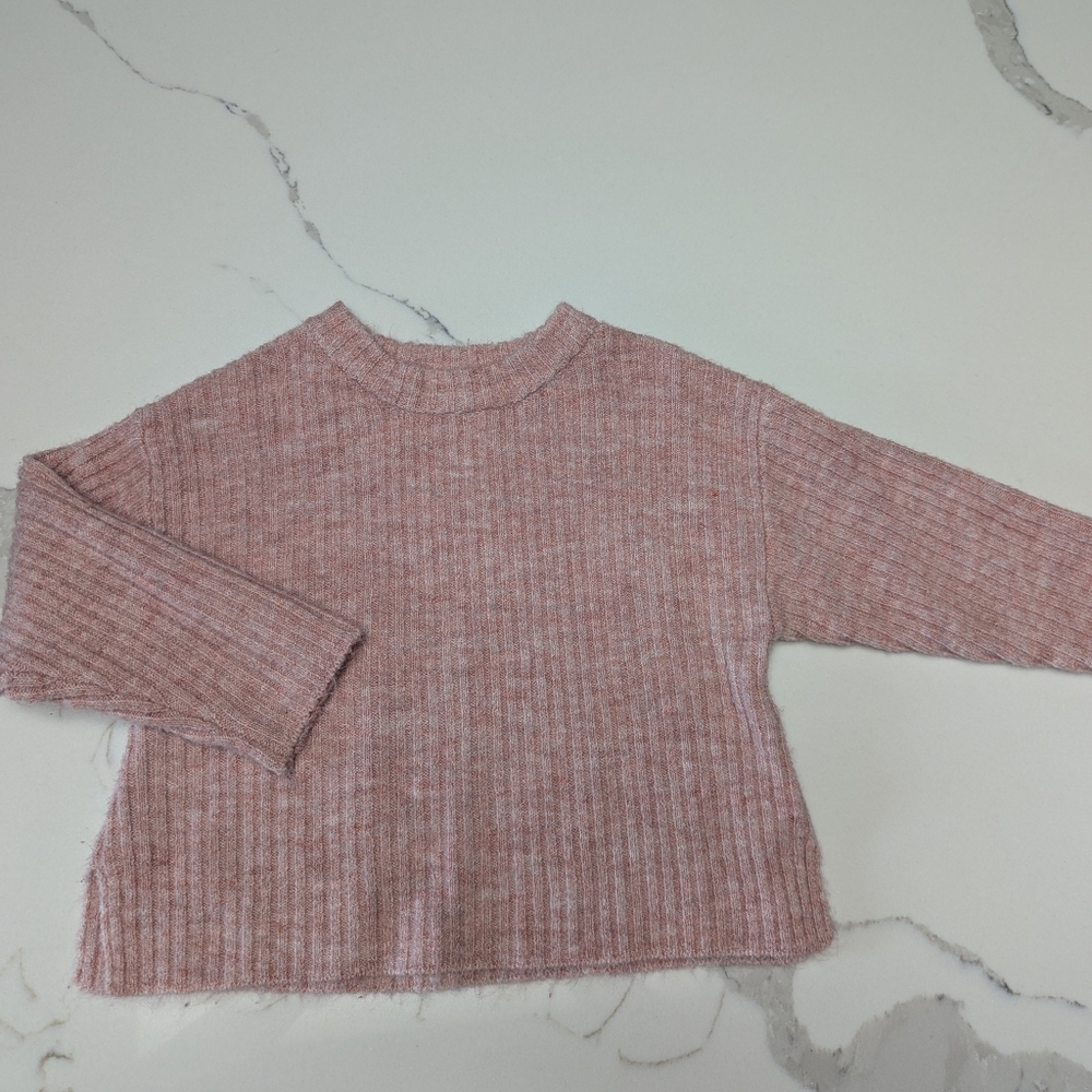 Zara Size 12-18M Baby Pink Ribbed Sweater